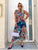 Petrol Aurora Watercolour Silk Dress
