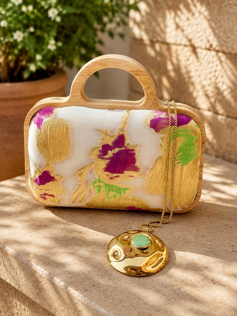 Palazzo Bloom Wooden Clutch ✨