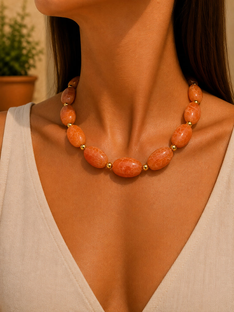 Corallo Marbled Statement Necklace
