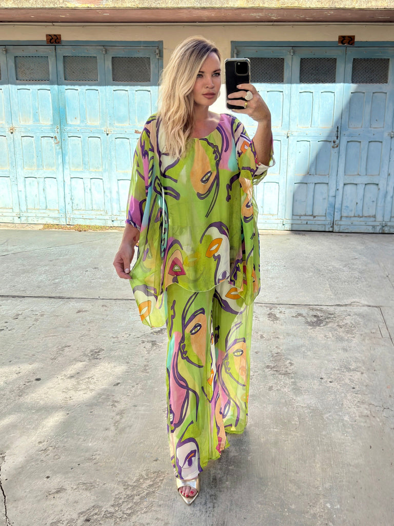 Face the Sun Silk Set- Lime