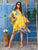 Dolce Acquerello Silk Kaftan Dress - Yellow