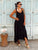 Luna Strappy Viscose Maxi Dress - Black