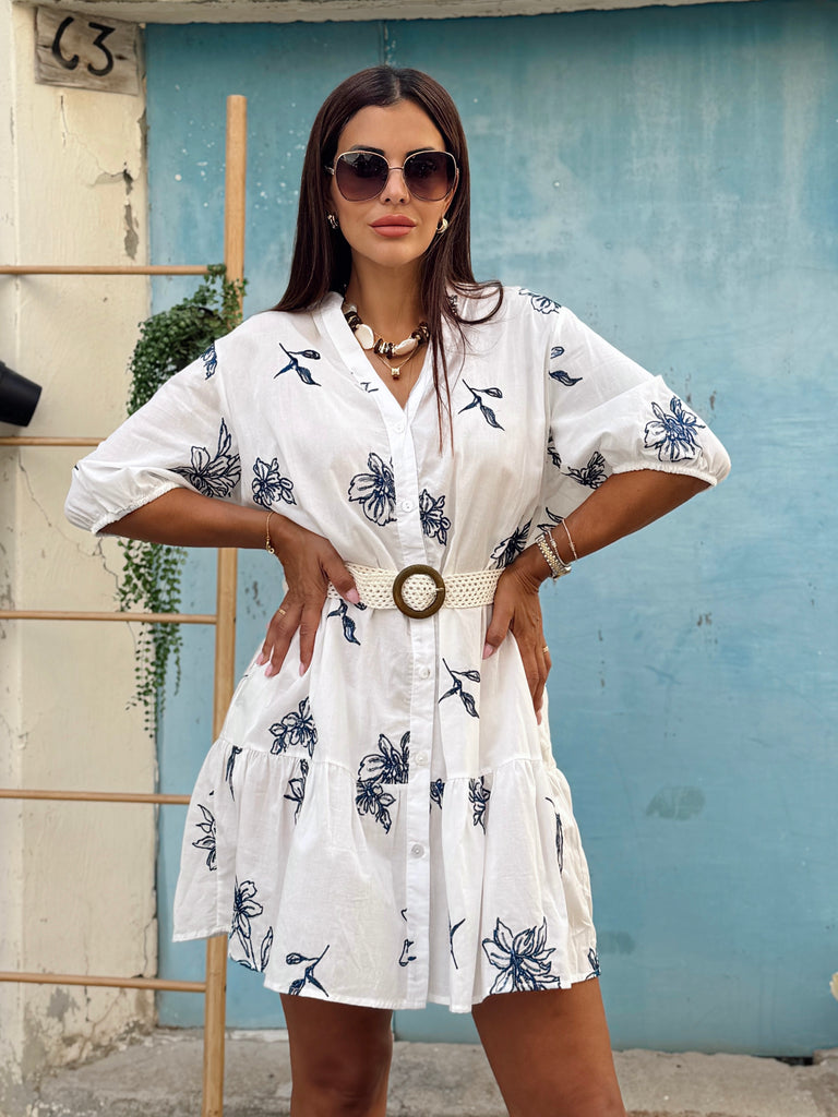 Côte d’Azur Embroidered Shirt Dress - Love my Body