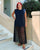 Navy Blue Sleeveless Lace T Shirt Dress