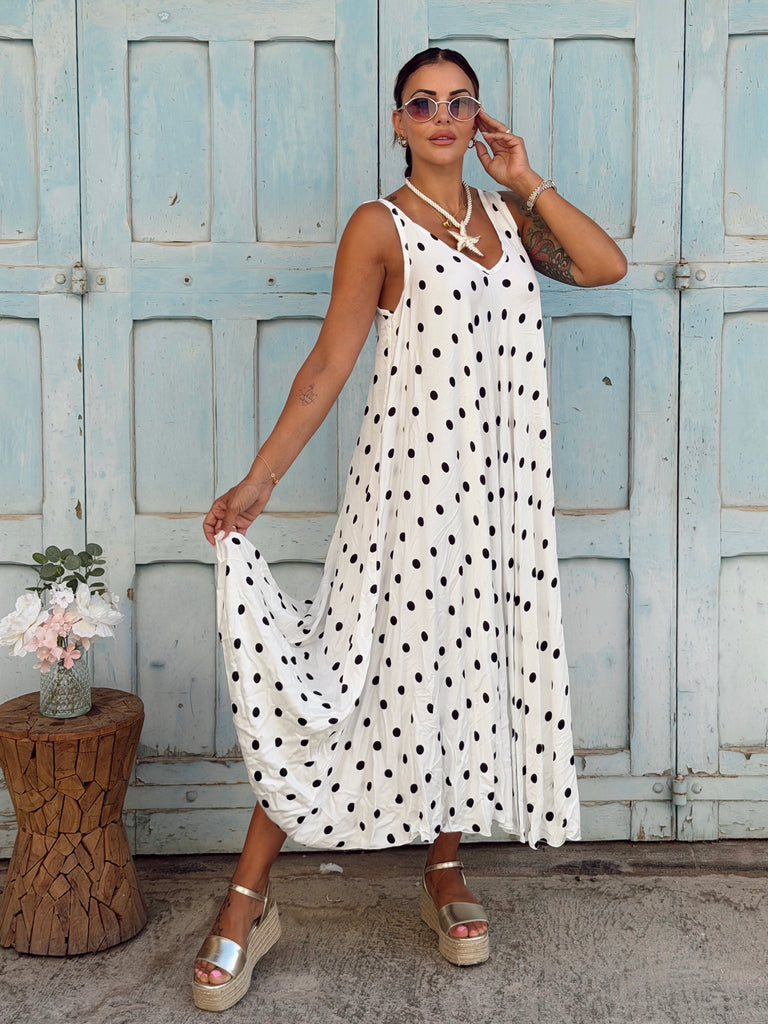 Coco Spot Viscose Maxi Dress - White