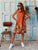 Solara Pure Linen Dress - Burnt Orange