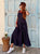 Valentina Luxe Pure Linen Dress - Navy