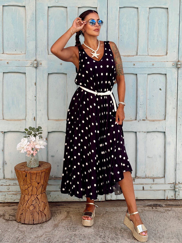 Coco Spot Viscose Maxi Dress - Black