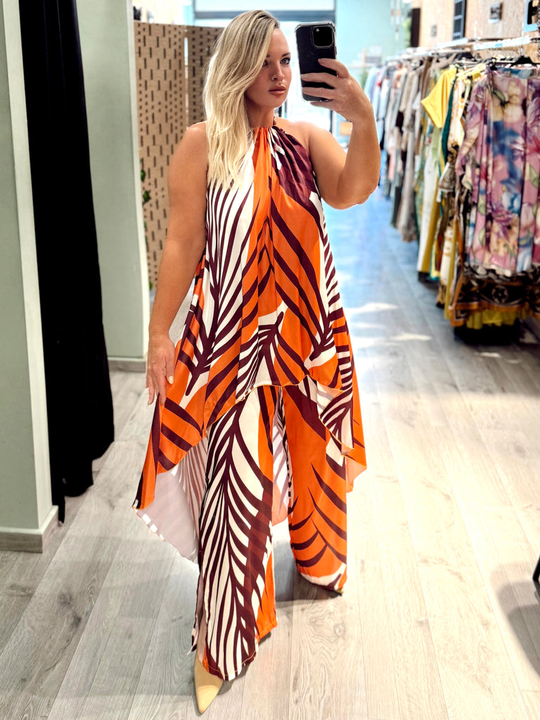 Tropic Blaze Halter Trouser Set
