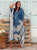 Silk Hibiscus Kaftan – Ocean Mist