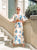 Turquoise Bloom Satin Maxi Dress