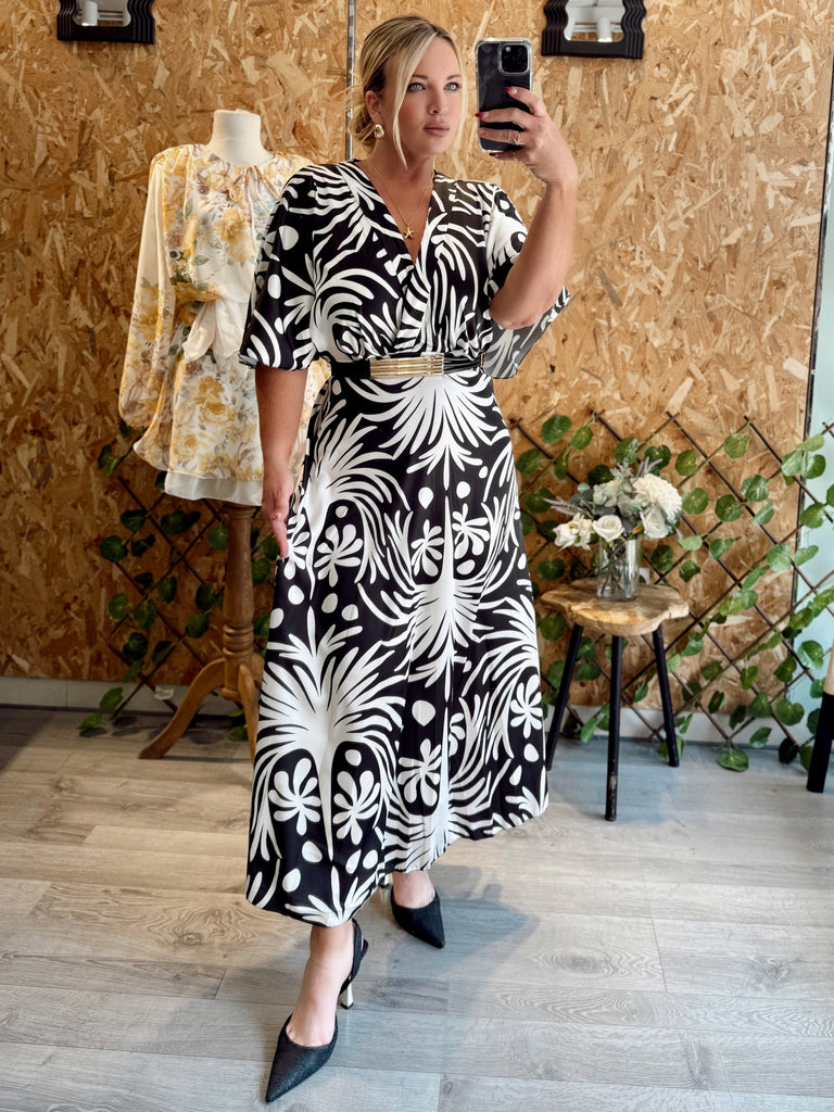 Black Flame Silky Dress