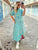 Teal Hand Painted Shirt Dress