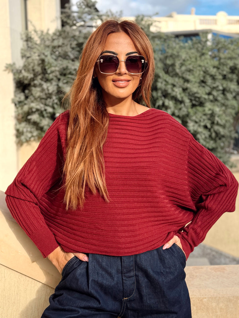 Bordeaux Batwing Sweater