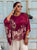 Bordeaux Cherry Blossom Pure Silk Set