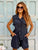 Navy Rivet Pure Linen Shorts Co-Ord