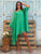 The Aurelia Mini Silk Kaftan Dress - Verde