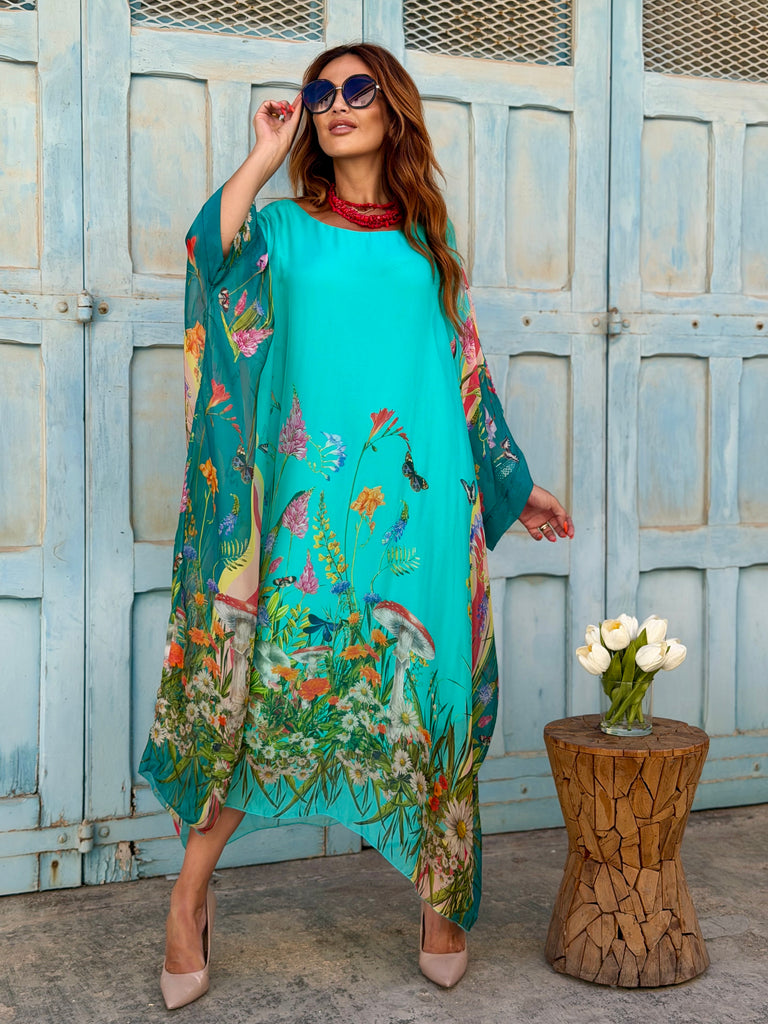 Villa Smeralda Pure Silk Kaftan