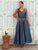 The Valentina Silky Satin Maxi Dress - Dirty Blue