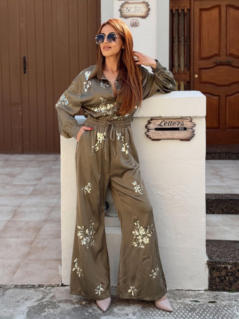 Vienna Embellished Silk Jumpsuit
