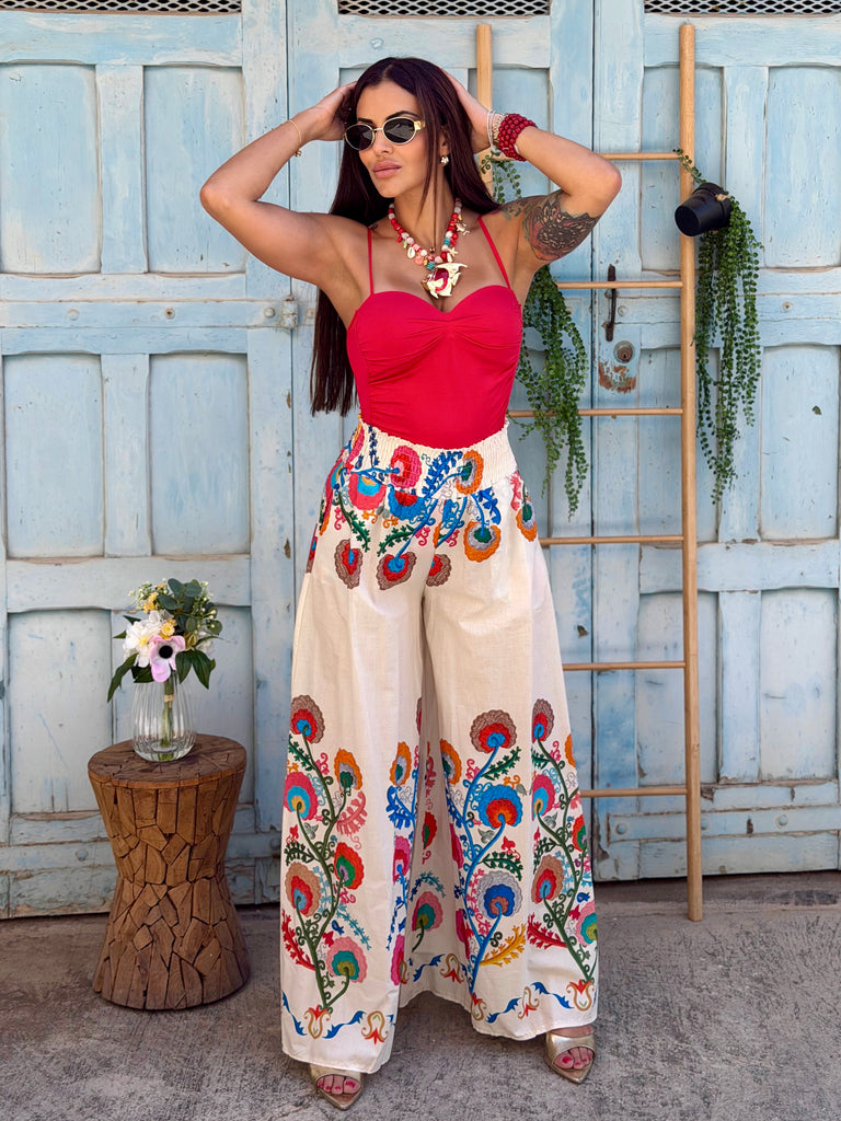 Rosso Boho Palazzo Pants