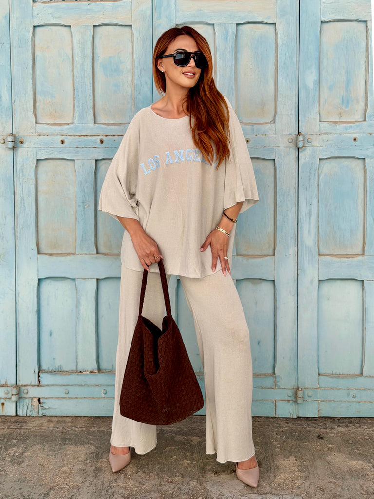 La Viscose Knit Set - Beige