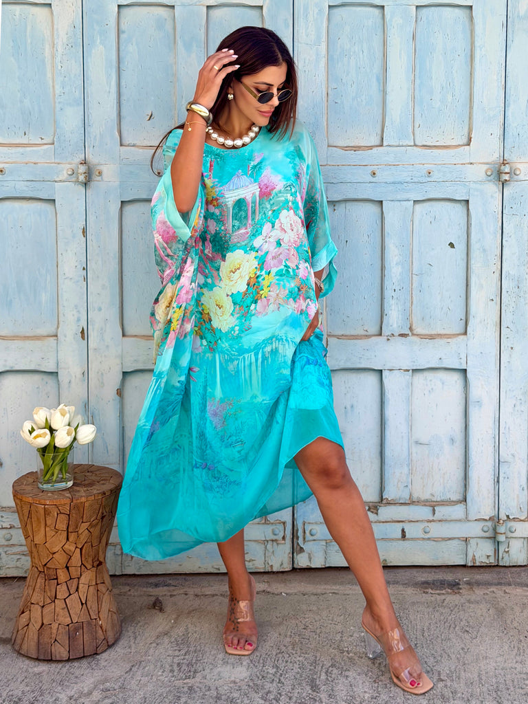 The Acqua di Mare Silk Kaftan Dress