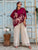 Bordeaux Cherry Blossom Pure Silk Set
