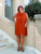 Burnt Orange Bow Tie Swing Dress