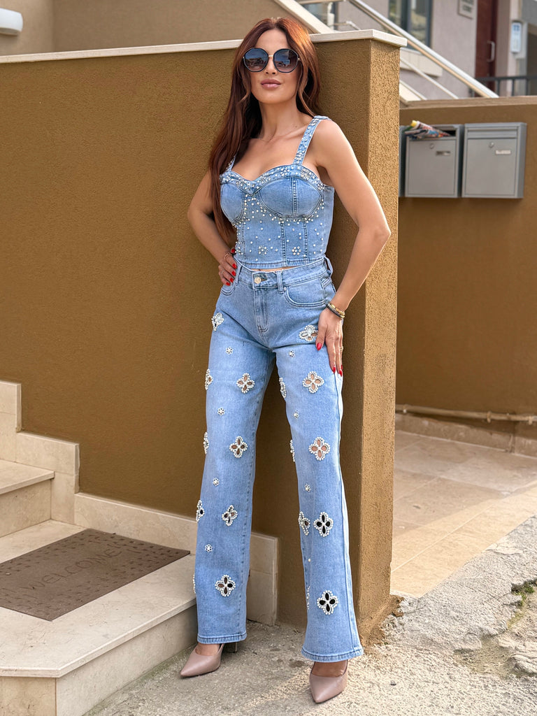 The Fleur Pearl Cut out Jeans