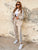 Elite Stripe Tracksuit Set - Beige