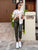 Khaki Aria Leather Trousers