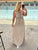 Beige Pleated Backless Dress