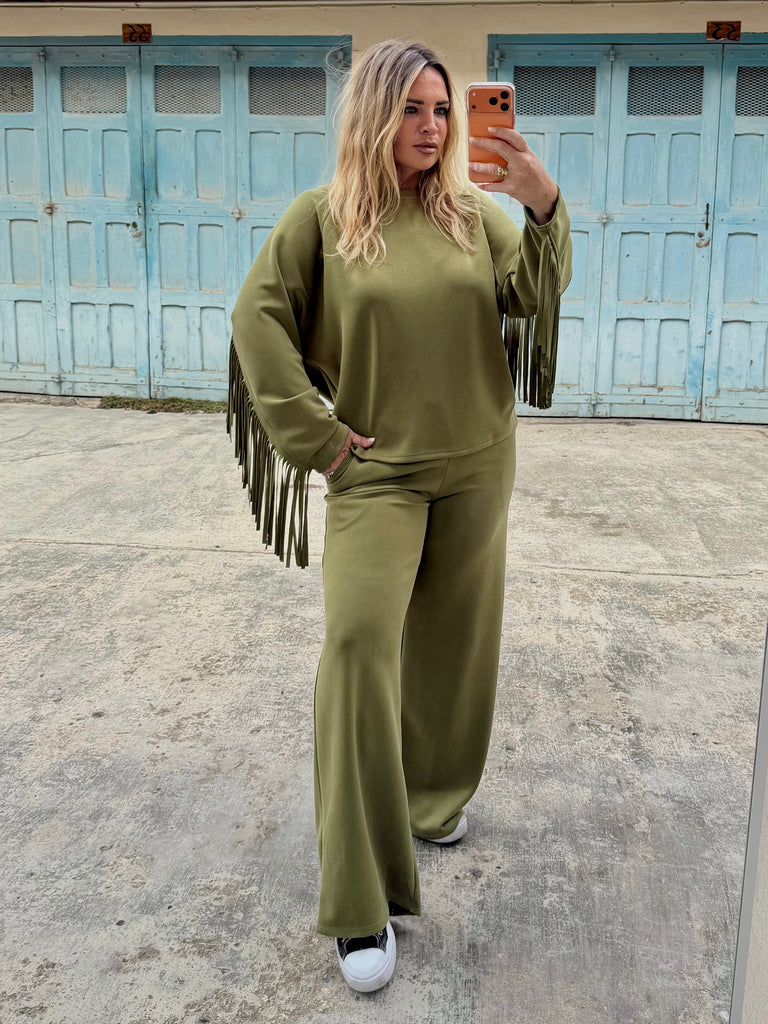 Fringe Luxe Olive Tracksuit