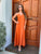 Burnt Orange Back Beaded Dress