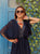 Desert Navy Pearl Silk Dress