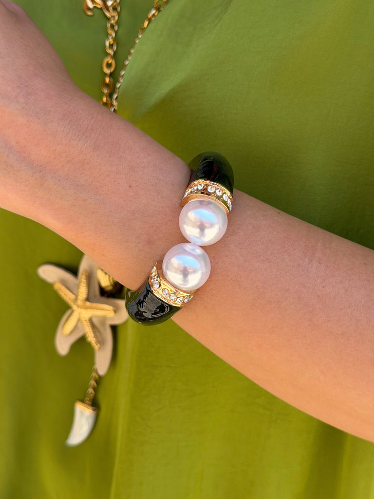 Noir Pearl Statement Cuff