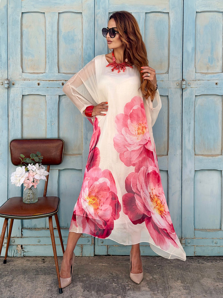 Rosalia Pure Silk Kaftan Dress