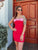 Red and Pink Bow Affair Strapless Dress