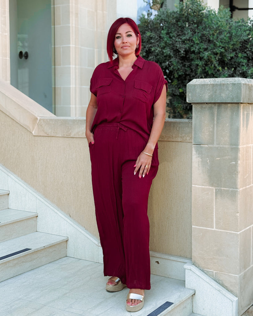 Plum Shirt/Trousers Co-ord