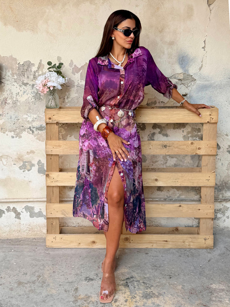 Violetta Château Pure Silk Shirt Dress