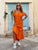 Isla Bohème Luxe Viscose Broderie Sleeve Maxi Dress - Arancia