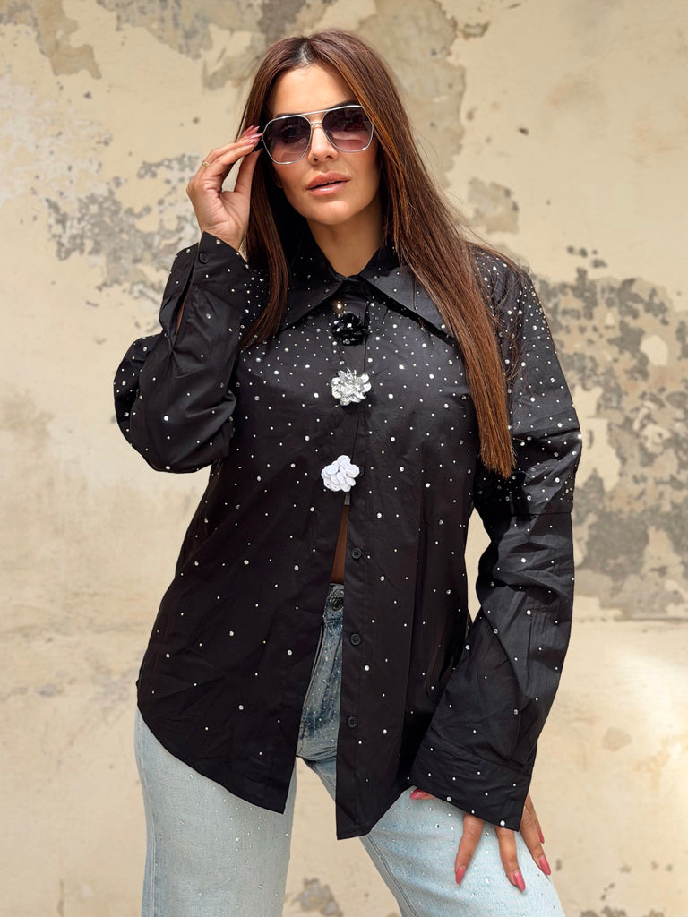 Black Crystal Bloom Shirt