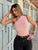 Rosé Crystal Drape Bodysuit