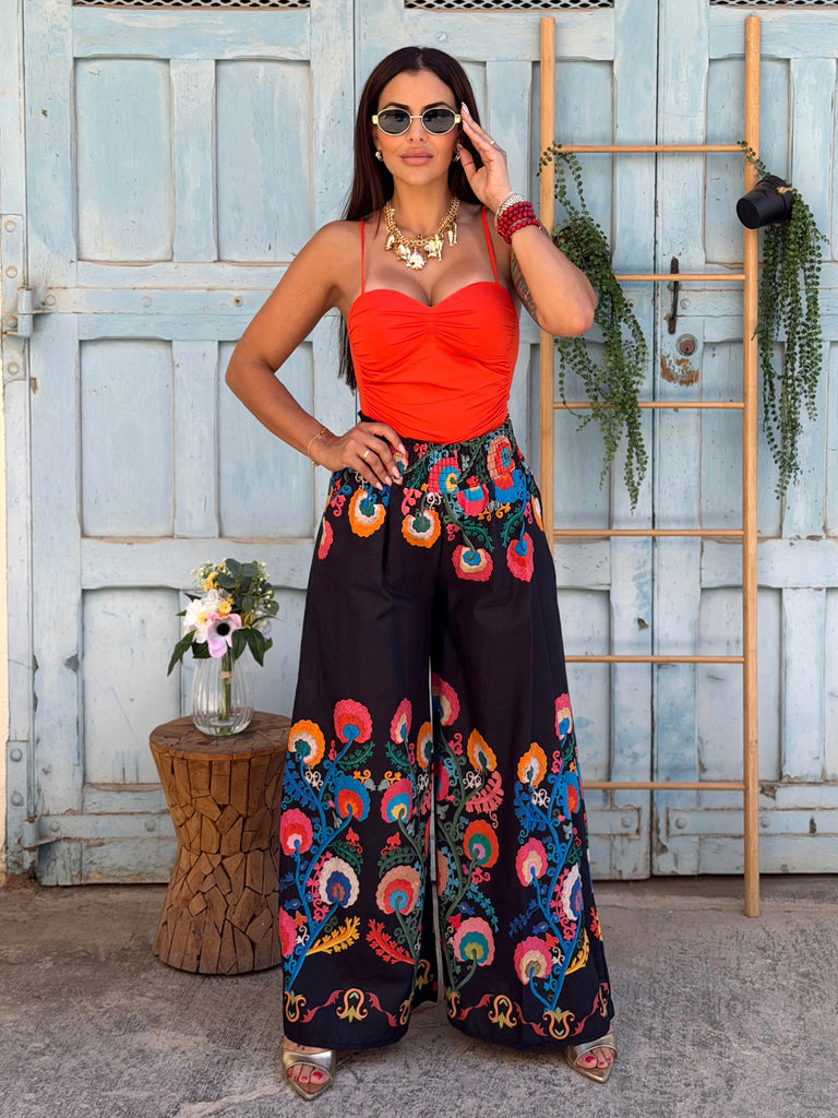 Boho Noir Palazzo Trousers