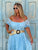 Château Belle Lace Crochet Bardot Maxi Dress - Bleu