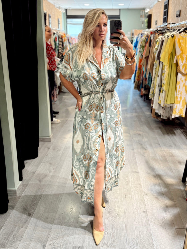 Mint Aztec Shirt Dress