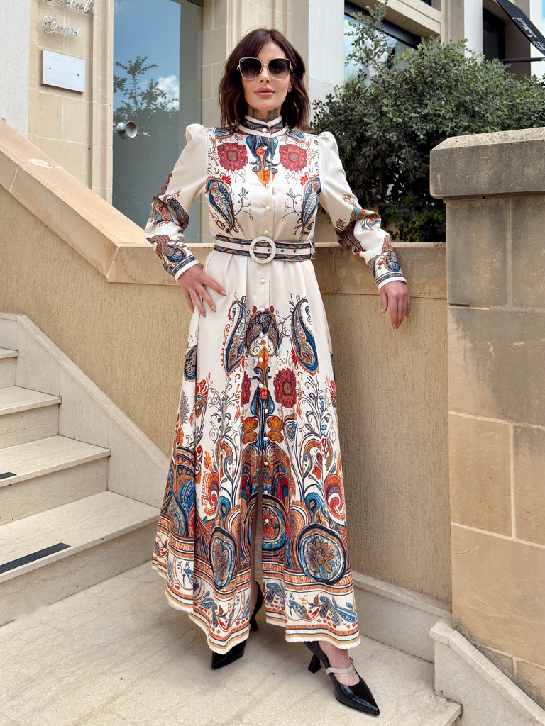 Autumn Imperial Luxe Maxi Shirt Dress