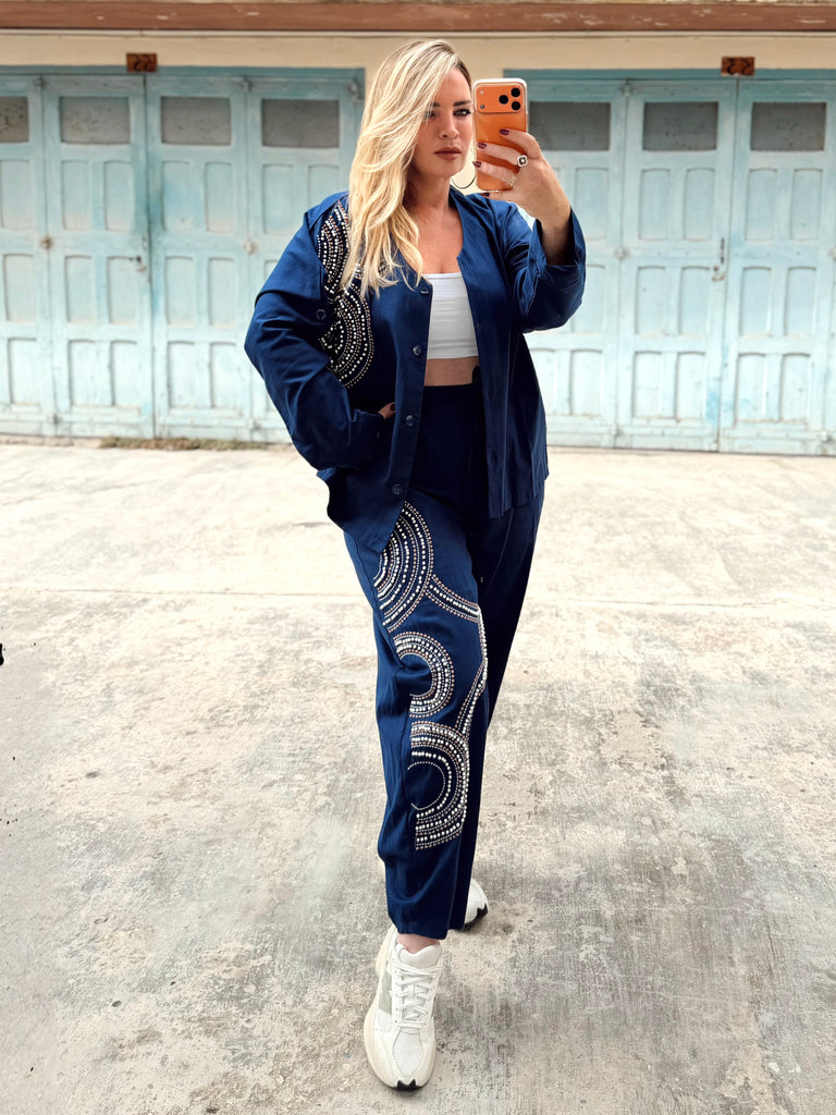 Navy Galaxy Glam Set