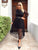 Black Lace Elegance Midi Dress